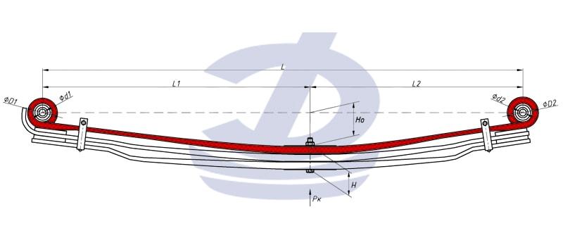 MAN 1 лист передней 3-х листовой 902503MN-2902101-10 аналог