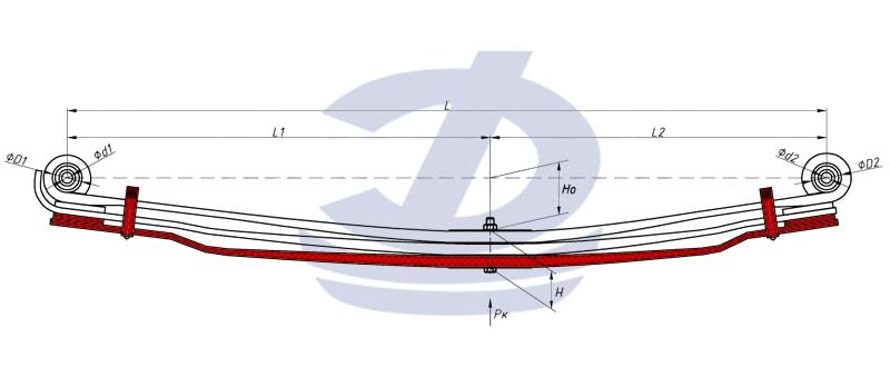 MAN 3 лист с/х передней 3-х листовой 902503MN-2902050 аналог