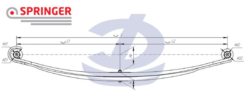 RENAULT Kerax,Premium II,FE Series рессора пер 2-х л. с/ш. аналог 7482225870, 5010557734, 20733615