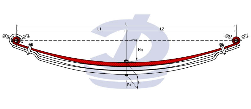 Scania 1 лист рессоры передней 3 л. с/б аналог 1300566 1377670