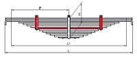 КАМАЗ-55111 8 лист рессоры задней с хомутами
