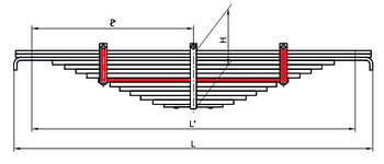 КАМАЗ-55111 8 лист рессоры задней с хомутами