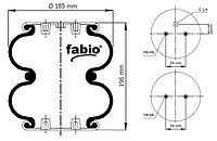 Пневморессора (тип 2D 180) двух секционная 2D-180 FABIO