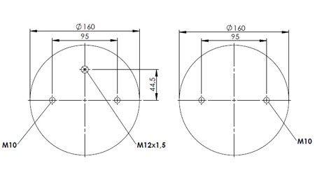 Пневморессора (тип 2DC/FD 220-13) двух секционная WBR 2RC-220-13K