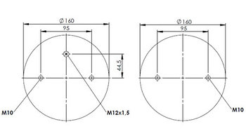 Пневморессора (тип 2DC/FD 220-13) двух секционная WBR 2RC-220-13K