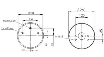 Пневморессора (4022) со стаканом WBR 04022-6K