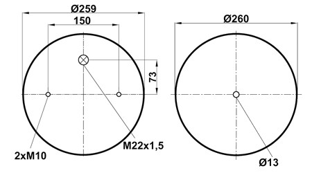 Пневморессора (4158) со стаканом 344158-C FABIO