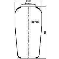 Пневморессора (720) гофра 34720 (D240, d 130,8)