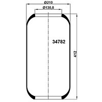 Пневморессора (782) гофра 34782 FABIO (D210, d 130,8, H 412)