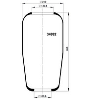 Пневморессора (882) гофра 34882 (верх D210, d130,8. низ 100,8. H 465)