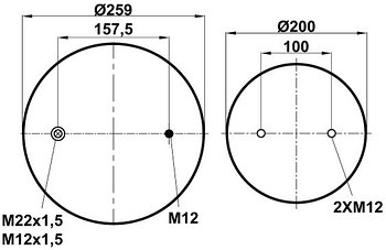 Пневморессора (4157) со стаканом KG 4157 5NP