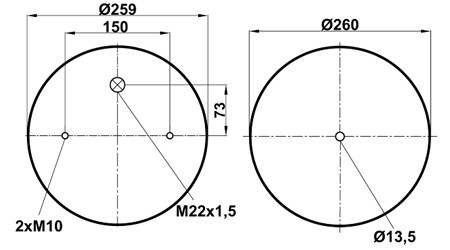 Пневморессора (4157) со стаканом KG 4157 6NP