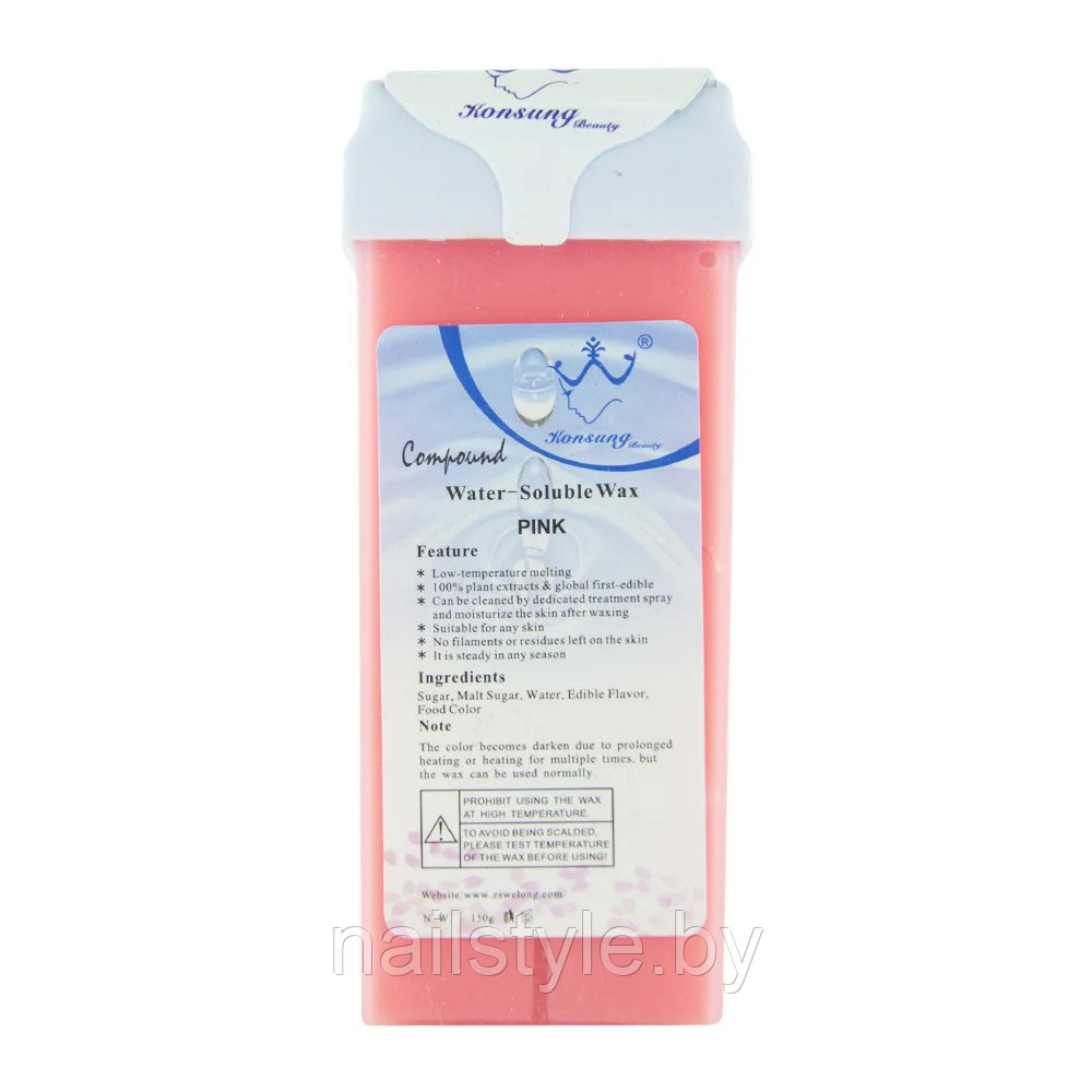 Воск картриджный для депиляцииDOLI / Konsung Water Soluble Wax Pink 150g - фото 2 - id-p113967112