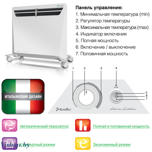 Конвектор электрический Ballu BEC/EVM-1000