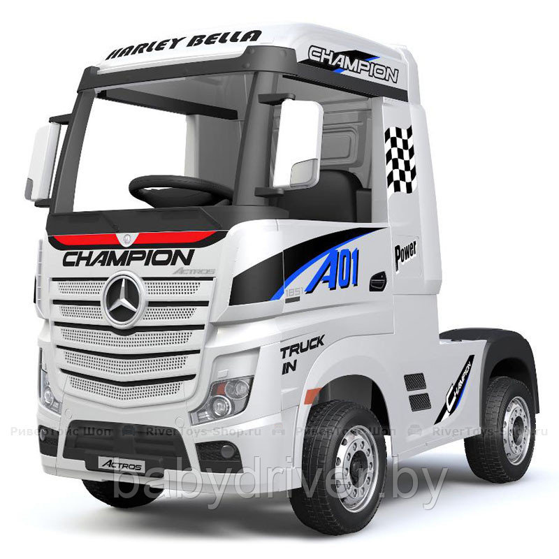 Детский электромобиль RiverToys Mercedes-Benz Actros 4WD HL358 (белый) Лицензия