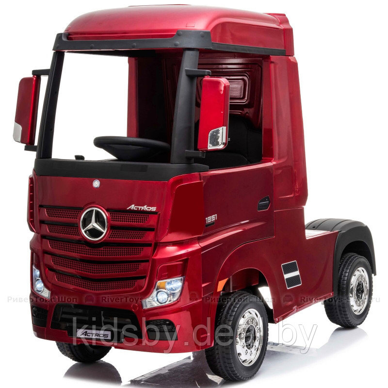 Детский электромобиль RiverToys Mercedes-Benz Actros 4WD HL358 (вишневый глянец) Лицензия - фото 2 - id-p114028826