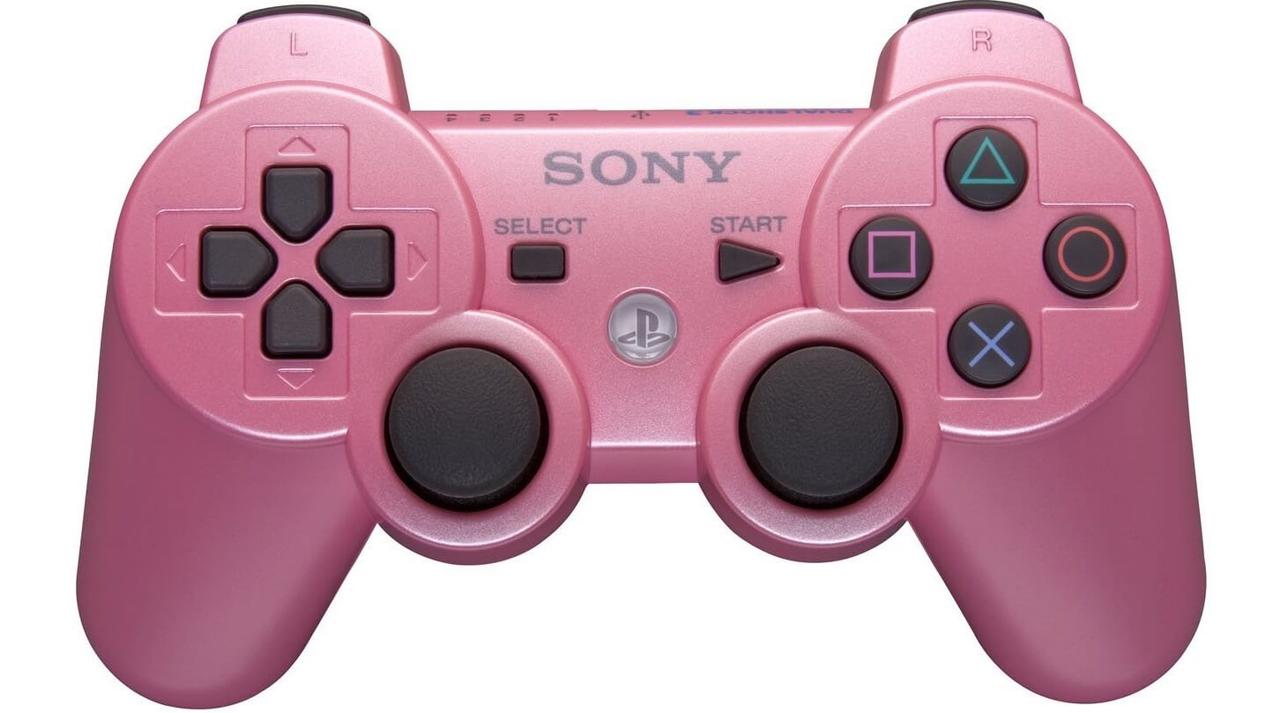 Беспроводной геймпад для PS3 Dual Shock Controller Pink Wireless, Bluetooth, 15 кнопок, 2 стика (копия)