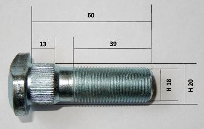 Болт колеса задний ЗИЛ-5301 (длинный)