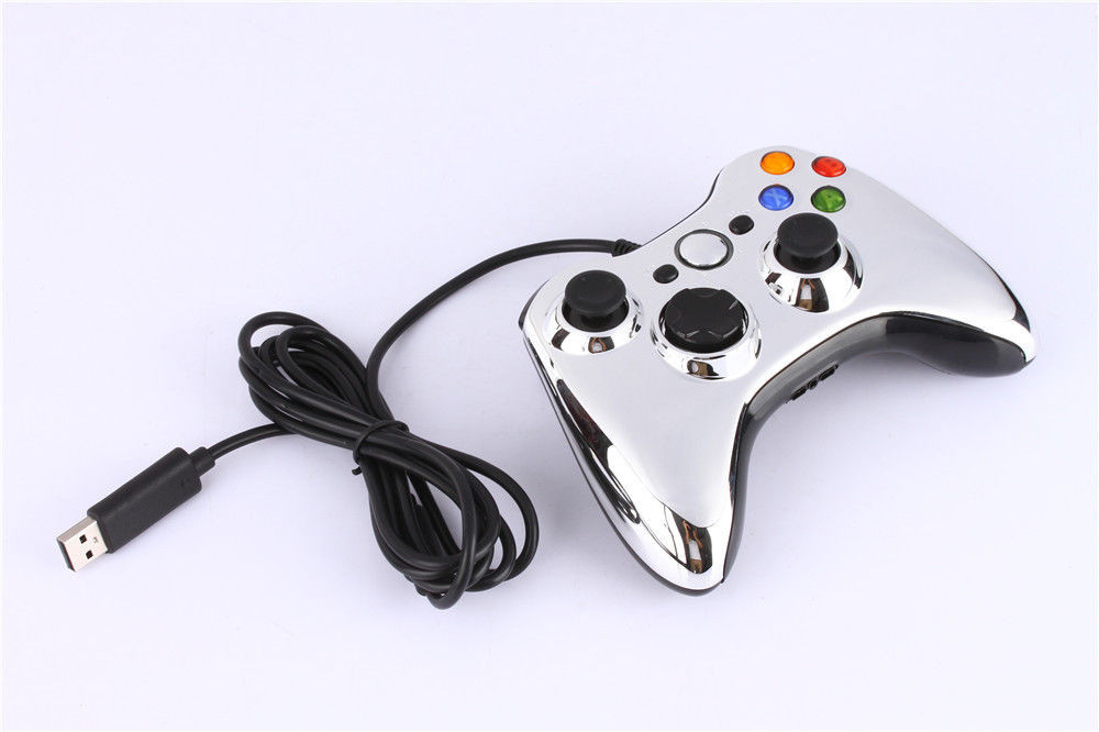 Проводной геймпад для Microsoft Xbox 360, PC (USB, серебристый, 2 метра, копия) - фото 3 - id-p114058382