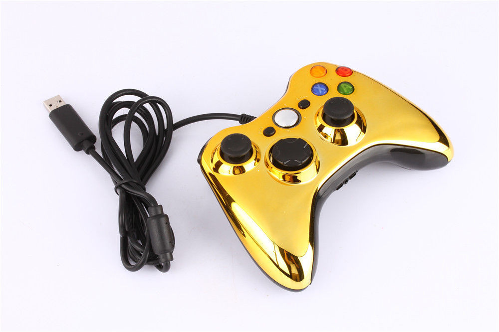 Проводной геймпад для Microsoft Xbox 360, PC (USB, золотой, 2 метра, копия) - фото 4 - id-p114059103