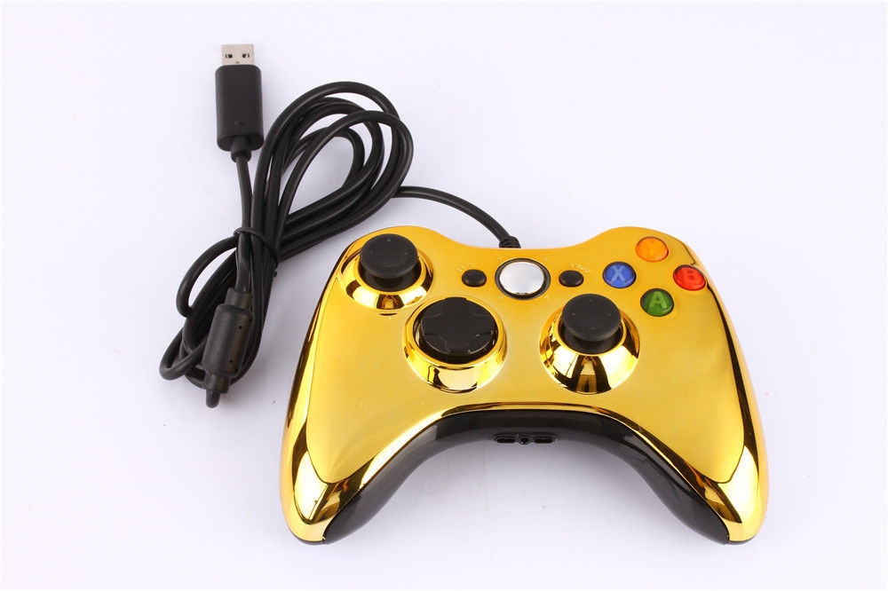 Проводной геймпад для Microsoft Xbox 360, PC (USB, золотой, 2 метра, копия) - фото 5 - id-p114059103
