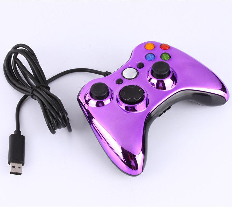 Проводной геймпад для Microsoft Xbox 360, PC (USB, фиолетовый, 2 метра, копия) - фото 1 - id-p114059179