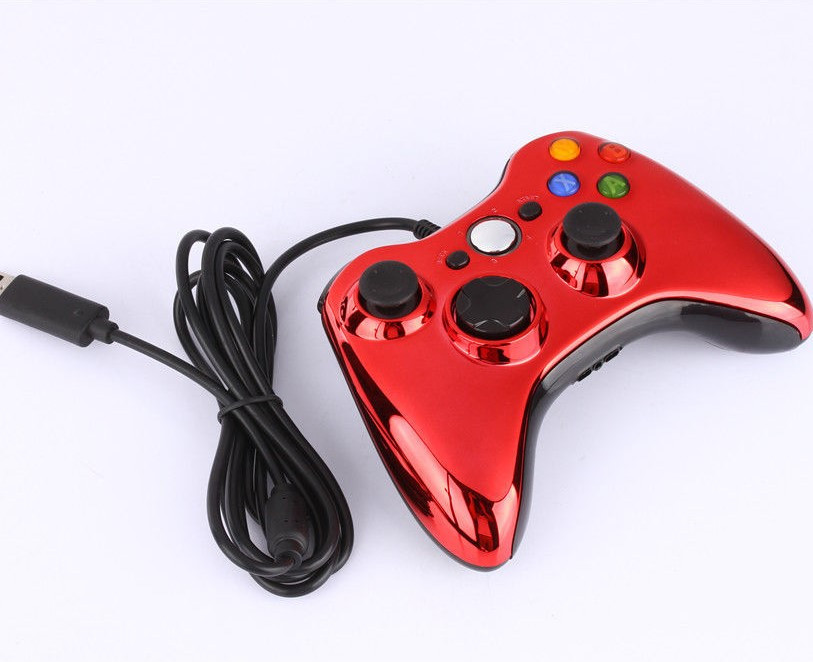Проводной геймпад для Microsoft Xbox 360, PC (USB, красный, 2 метра, копия)