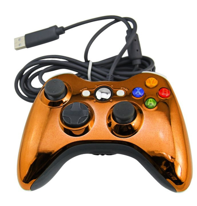 Проводной геймпад для Microsoft Xbox 360, PC (USB, оранжевый, 2 метра, копия) - фото 2 - id-p114059222