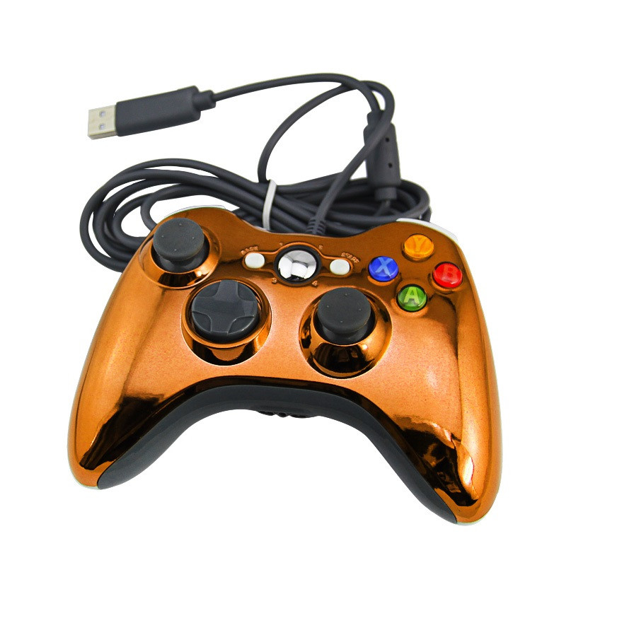 Проводной геймпад для Microsoft Xbox 360, PC (USB, оранжевый, 2 метра, копия) - фото 1 - id-p114059222