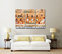 Модульная картина (1200х800 мм)  "Египетский настенный рисунок"