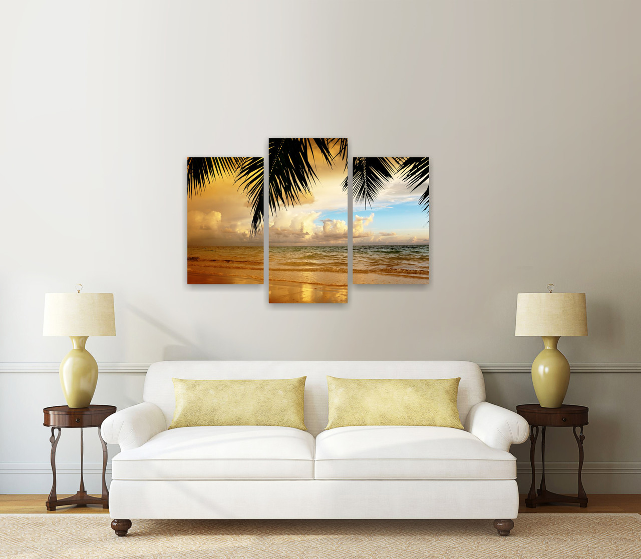 Модульная картина (910х650 мм) "Пляж на закате дня"