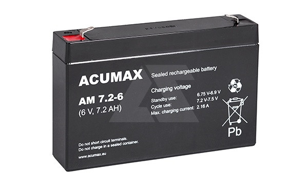 Батарея аккумуляторная Acumax AM7.2-6, T1, 6V/7.2Ah, 94(100)x151x34 HxLxW, 1.1kg, 6-9 лет - фото 1 - id-p114175854