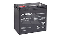 Батарея аккумуляторная Acumax AML55-12, 12V/55Ah, 200(203)x229x138 HxLxW, 17.3kg, 10-12лет