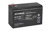 Батарея аккумуляторная Acumax AV9-12, T2, 12V/9Ah, 94(99)x151x65 HxLxW, 2.75kg, 6-9 лет