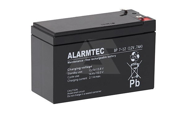 Батарея аккумуляторная Alarmtec BP7-12, T1, 12V/7Ah, 94(99)x151x65 HxLxW, 2.05kg, 5 лет - фото 1 - id-p114175861