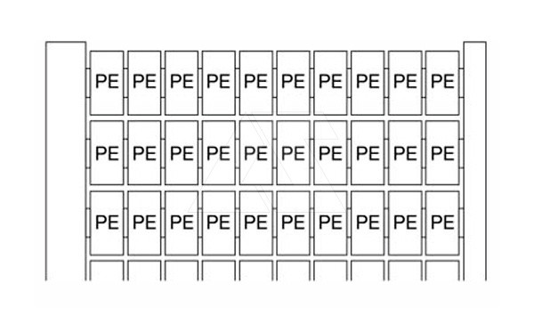 RC610 "PE" Маркировка для клемм шириной 6мм (карта 100шт) - фото 1 - id-p114175877