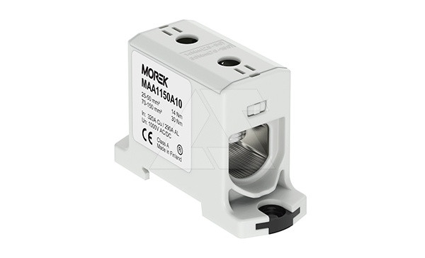 Клемма Morek OTL150 серая, 1xAl/Cu 25_150mm², 320(CU)/290(AL)A, 1000V, винтовые зажимы - фото 1 - id-p114175946