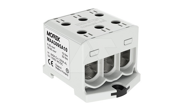 Клемма Morek OTL95-3 серая, 3xAl/Cu 6_95mm², 245(CU)/220(AL)A на клемму, 1000V, винтовые зажимы - фото 1 - id-p114175985