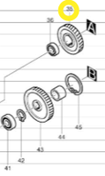 Шестерня косозубая 50 HM1801/1810 MAKITA 221793-8 (оригинал)