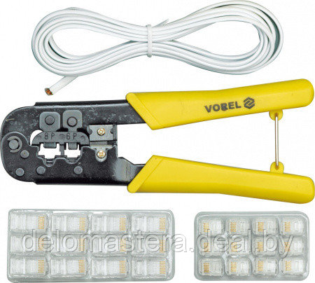 Пресс-клещи для обжима и зачистки кабеля (RJ45, RJ11) "Vorel" 45503