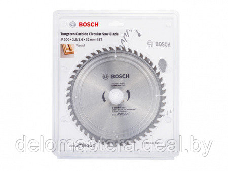 Диск пильный 200х32 мм 48 зуб. по дереву ECO WOOD BOSCH (твердоспл. зуб) 2608644380 (оригинал) - фото 1 - id-p114230227