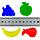 Счетный материал ФРУКТЫ. 100 элементов (цифры и знаки 26шт) + 24 фруктов + 50 счетных палочек, фото 3