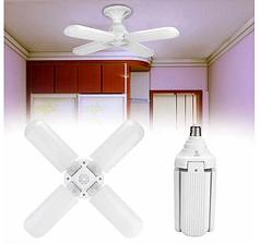 Складная светодиодная лампа в форме вентилятора 60W с четырьмя лопастями (белый)