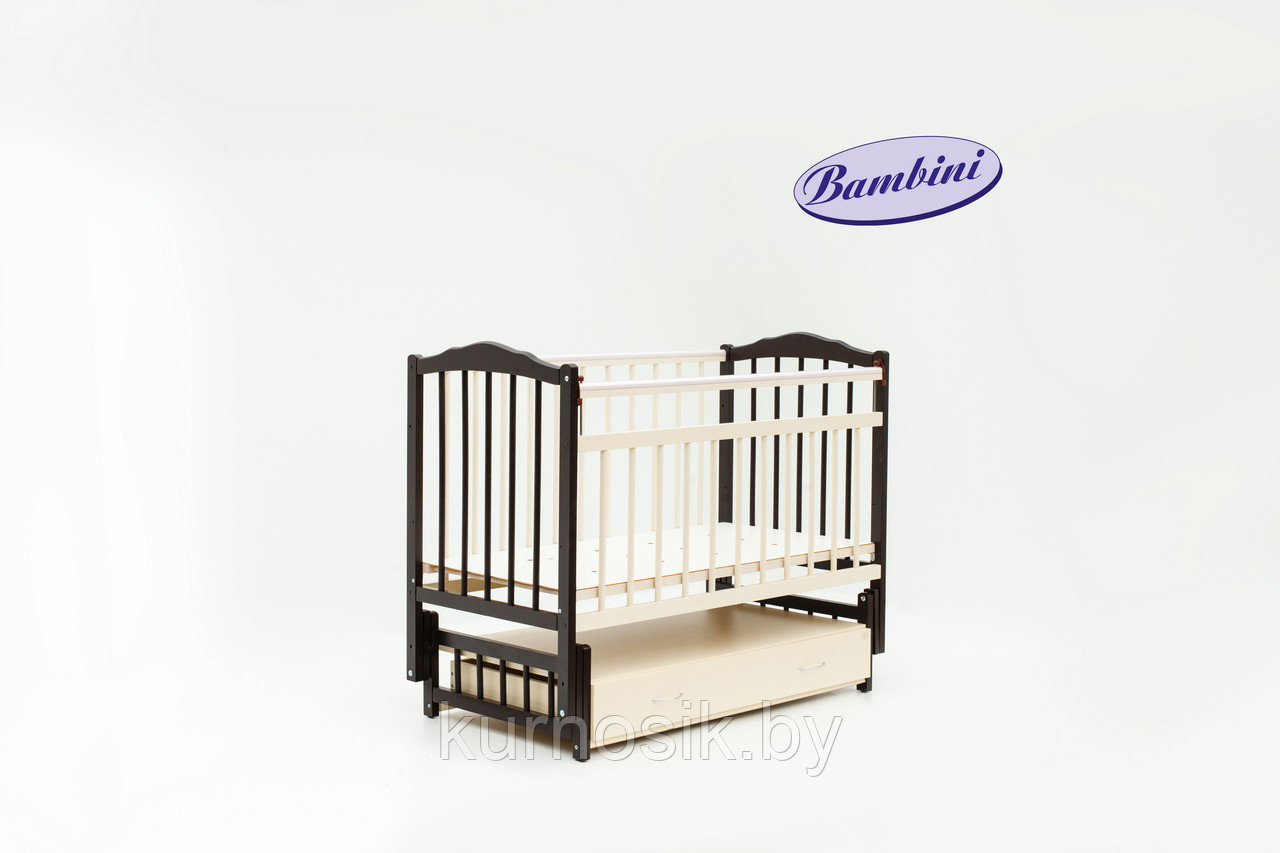 Кроватка Bambini 10 (Бамбини) темный орех+слоновая кость - фото 2 - id-p6681306