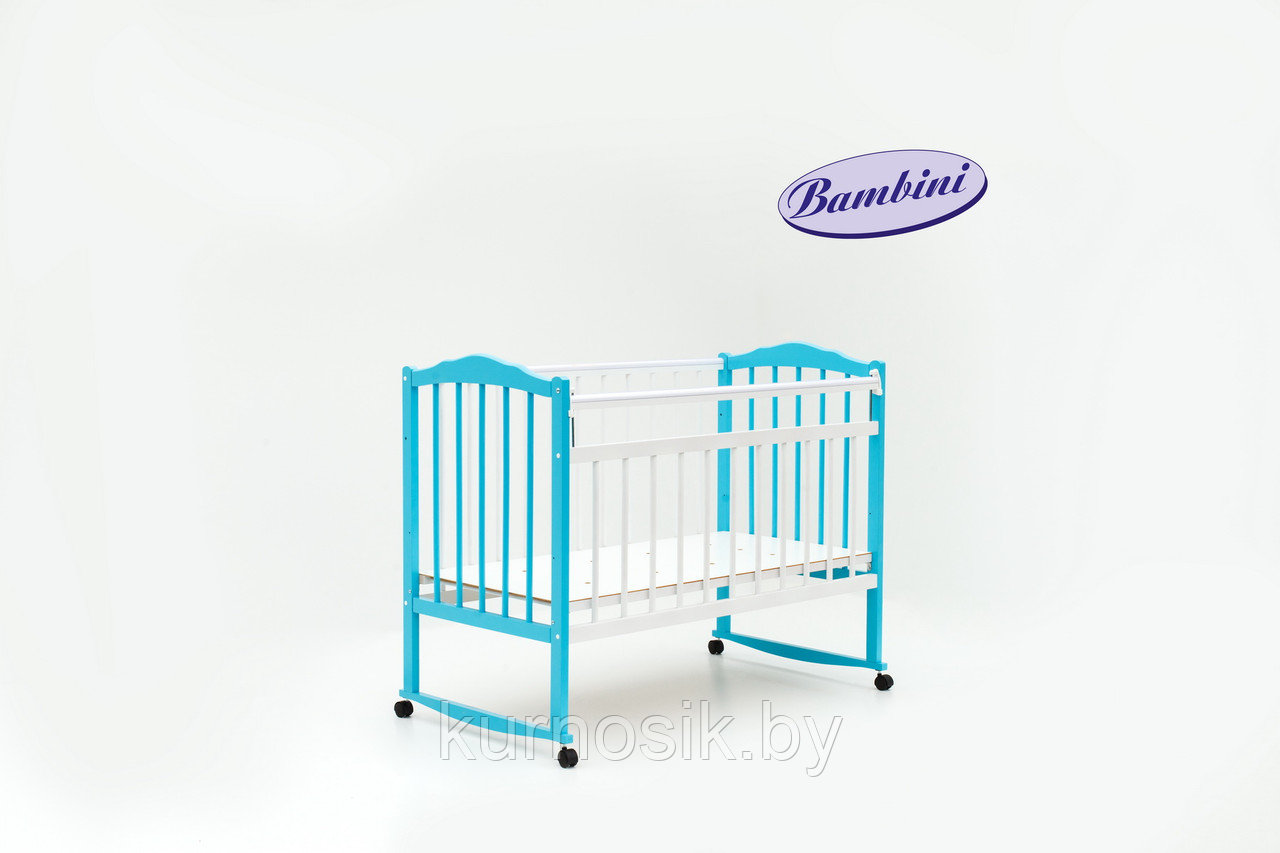 Кроватка Bambini (Бамбини) 09 бело-голубой - фото 2 - id-p6681322