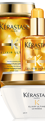 Комплект Керастаз Эликсир Ултим шампунь + маска + масло (250+200+100 ml) на основе масел для всех типов волос - фото 1 - id-p114296371