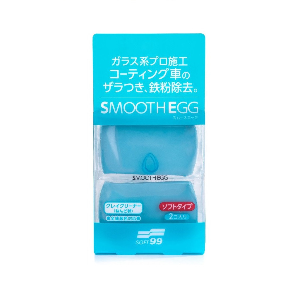 Smooth Egg Clay Bar - Очиститель кузова на основе глины для авто, покрытых жидким стеклом | Soft99 | 100г