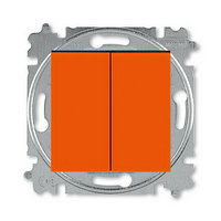 Проходной 2-клавишный оранжевый - дымчатый чёрный ABB Levit