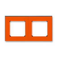 Рамка 2 постовая оранжевая - дымчато чёрная ABB Levit