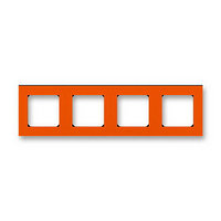 Рамка 4 постовая оранжевая - дымчато чёрная ABB Levit